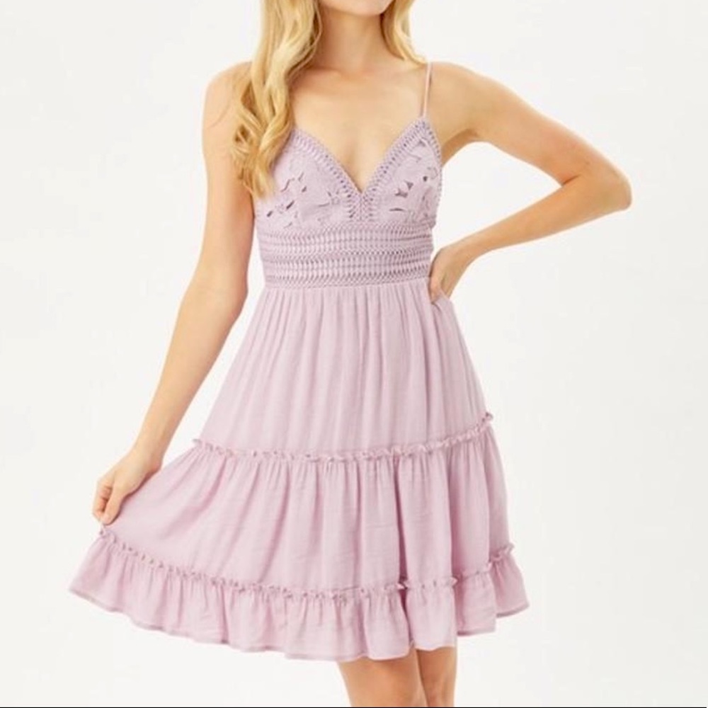 New Lavender Dress Tiered Ruffle Purple Summer Dress